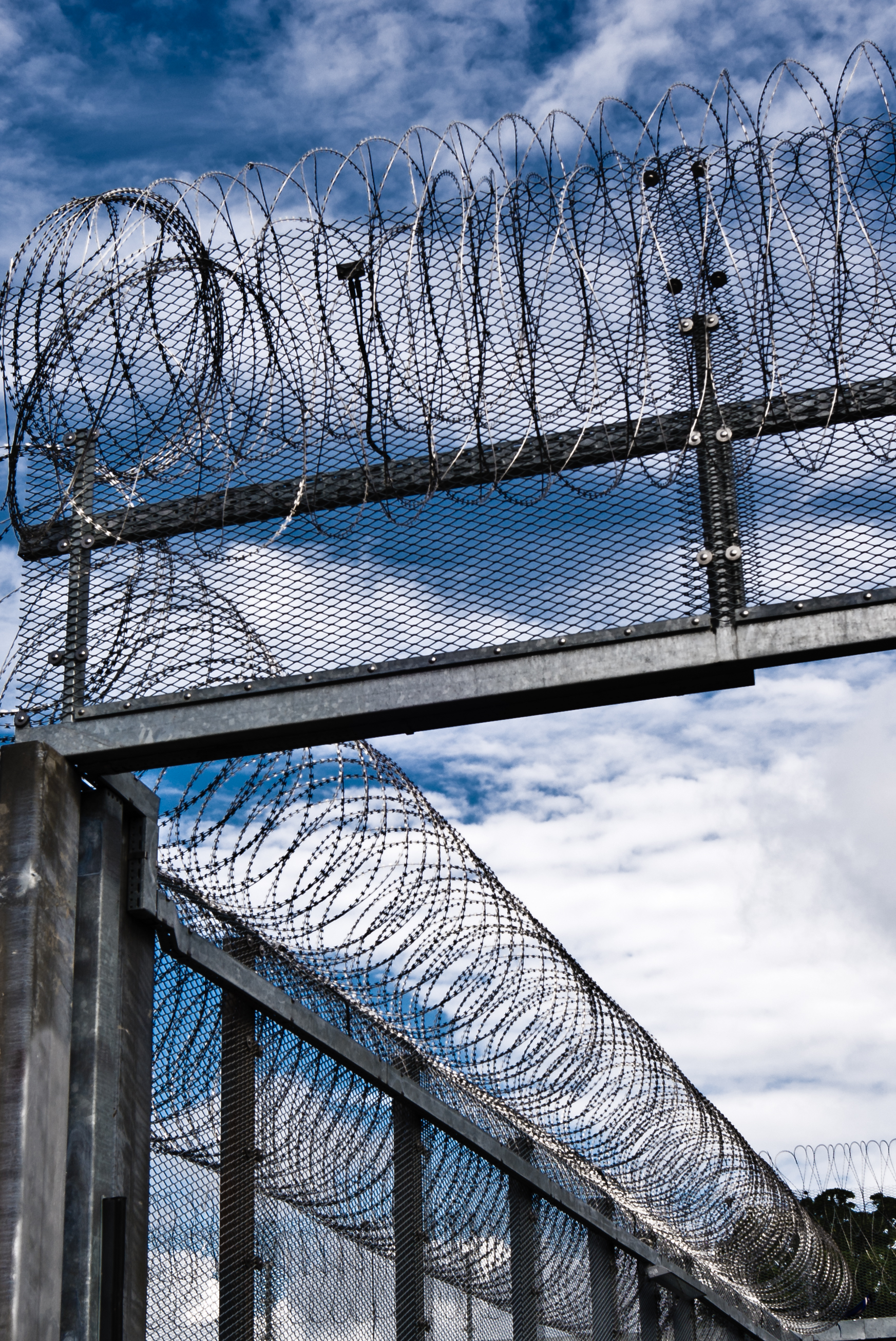 barbed wire around a prison